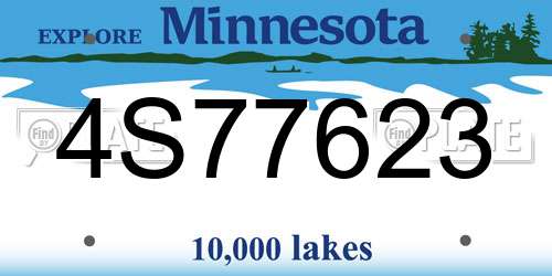 4S77623 Minnesota License Plate