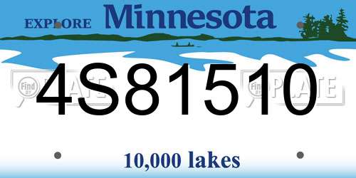 4S81510 Minnesota License Plate