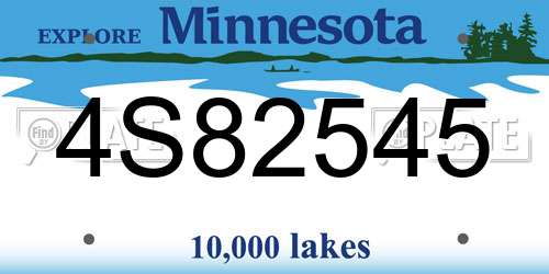 4S82545 Minnesota License Plate