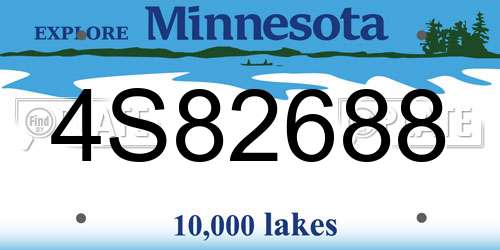 4S82688 Minnesota License Plate