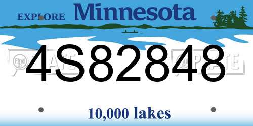 4S82848 Minnesota License Plate