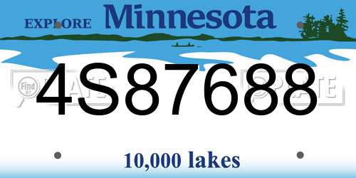 4S87688 Minnesota License Plate