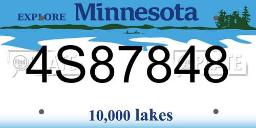 4S87848 Minnesota License Plate