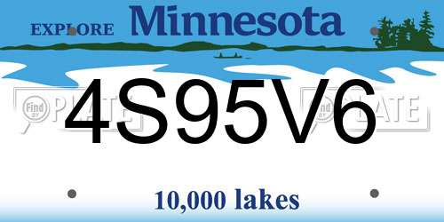 4S95V6 Minnesota License Plate