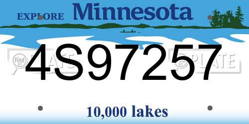 4S97257 Minnesota License Plate