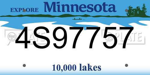 4S97757 Minnesota License Plate