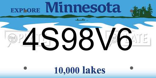 4S98V6 Minnesota License Plate