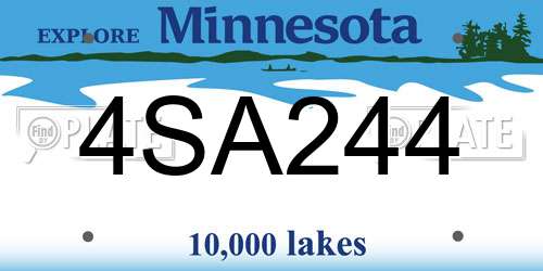 4SA244 Minnesota License Plate