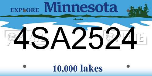 4SA2524 Minnesota License Plate