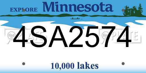 4SA2574 Minnesota License Plate