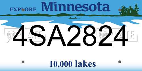 4SA2824 Minnesota License Plate