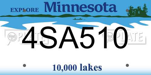 4SA510 Minnesota License Plate