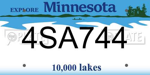 4SA744 Minnesota License Plate