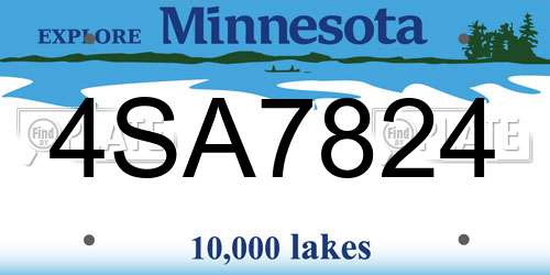 4SA7824 Minnesota License Plate
