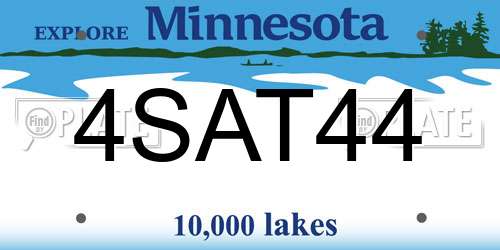4SAT44 Minnesota License Plate