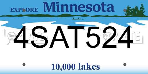 4SAT524 Minnesota License Plate