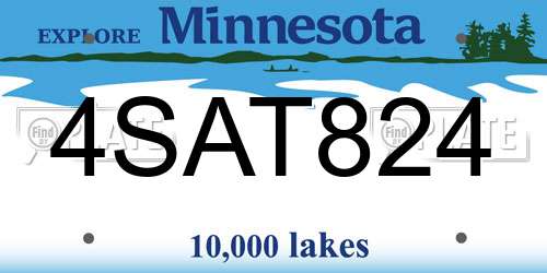 4SAT824 Minnesota License Plate