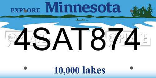 4SAT874 Minnesota License Plate