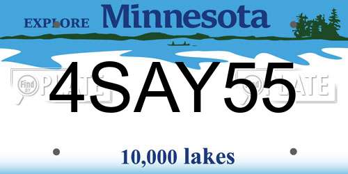 4SAY55 Minnesota License Plate