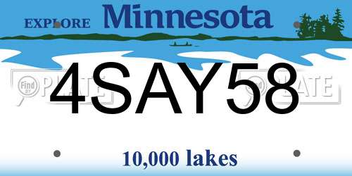 4SAY58 Minnesota License Plate