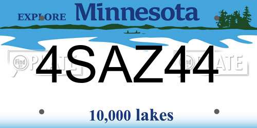 4SAZ44 Minnesota License Plate