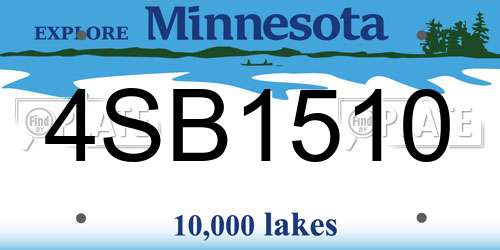 4SB1510 Minnesota License Plate