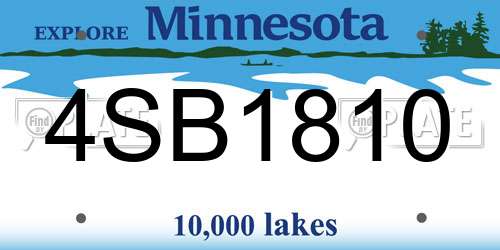 4SB1810 Minnesota License Plate