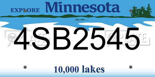 4SB2545 Minnesota License Plate