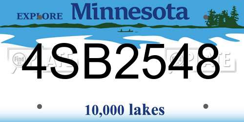 4SB2548 Minnesota License Plate