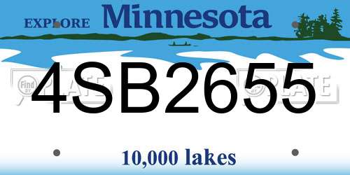 4SB2655 Minnesota License Plate