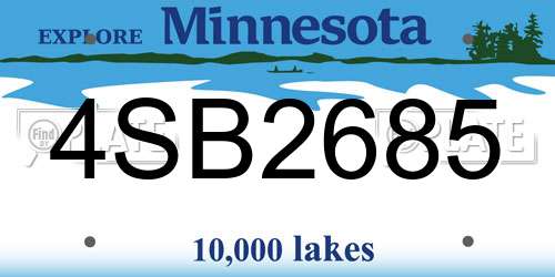 4SB2685 Minnesota License Plate