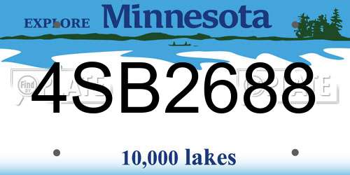 4SB2688 Minnesota License Plate