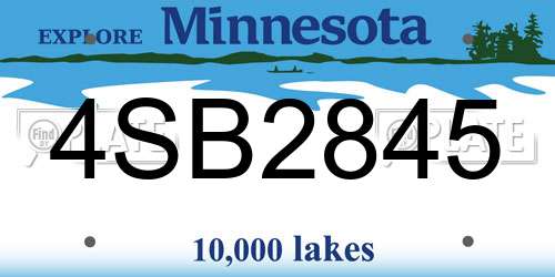 4SB2845 Minnesota License Plate