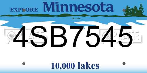4SB7545 Minnesota License Plate