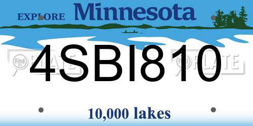4SBI810 Minnesota License Plate
