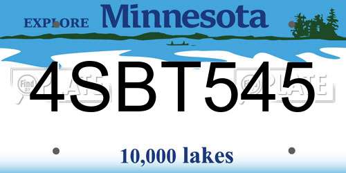 4SBT545 Minnesota License Plate