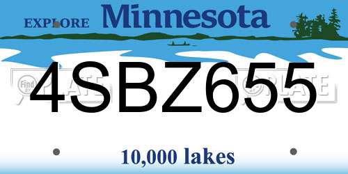 4SBZ655 Minnesota License Plate