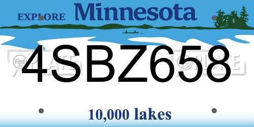 4SBZ658 Minnesota License Plate