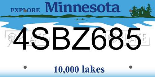 4SBZ685 Minnesota License Plate