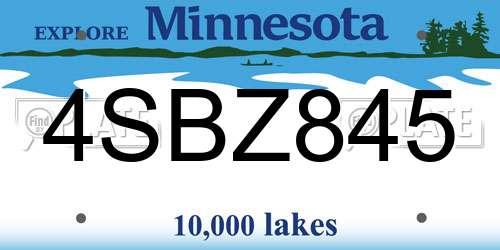4SBZ845 Minnesota License Plate