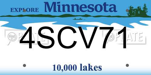 4SCV71 Minnesota License Plate