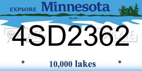 4SD2362 Minnesota License Plate