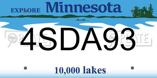 4SDA93 Minnesota License Plate