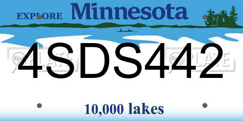 4SDS442 Minnesota License Plate