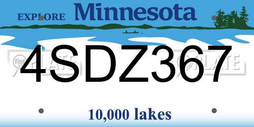 4SDZ367 Minnesota License Plate