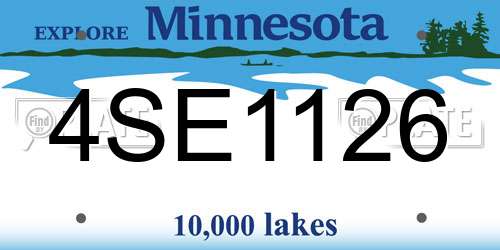 4SE1126 Minnesota License Plate