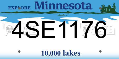 4SE1176 Minnesota License Plate