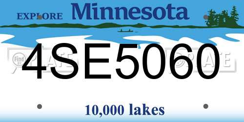 4SE5060 Minnesota License Plate