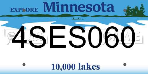 4SES060 Minnesota License Plate