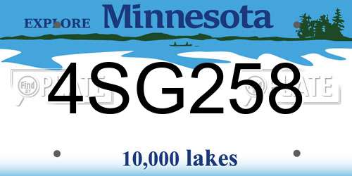 4SG258 Minnesota License Plate